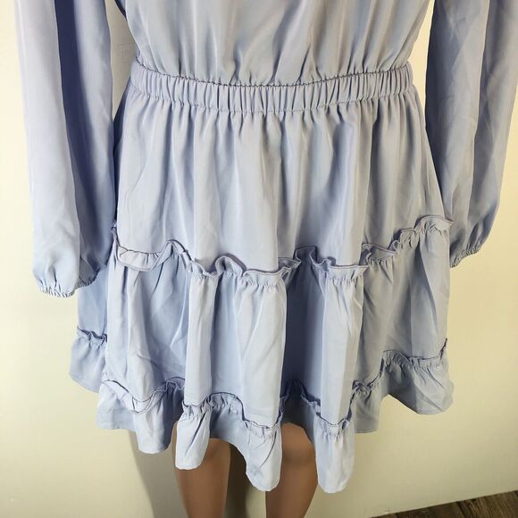 Baby Blue boho peasant long sleeve dress - Picture 6 of 16